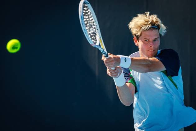 Belgian Alexander Blockx pictured during a men s qualifying singles first round game between Belgian Blockx and American Spizzirri, at the Australian Open Grand Slam tennis tournament, Tuesday 07 January 2025 in Melbourne Park, Melbourne, Australia. The 2025 edition of the Australian Grand Slam takes place from January 14th to January 28th. PATRICKxHAMILTON  x109857918x