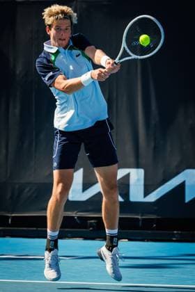 Belgian Alexander Blockx pictured during a men s qualifying singles first round game between Belgian Blockx and American Spizzirri, at the Australian Open Grand Slam tennis tournament, Tuesday 07 January 2025 in Melbourne Park, Melbourne, Australia. The 2025 edition of the Australian Grand Slam takes place from January 14th to January 28th. PATRICKxHAMILTON  x109857928x