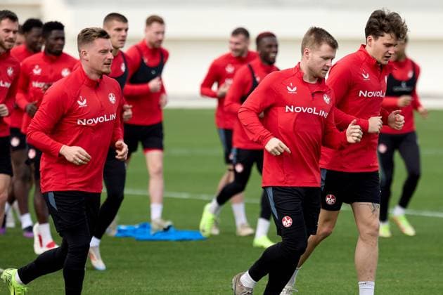 1. FC Kaiserslautern winter training camp in Malta 2025. FC Kaiserslautern soccer players train at the Training Grounds in Ta Qali, Malta, on January 7, 2025. The 2. Bundesliga German team undergoes a week-long winter training camp in Malta starting from January 3, 2025. Rabat Ta Qali Malta  Copyright: xDomenicxAquilinax originalFilename:aquilina-1fckaise250107_nppa4.jpg
