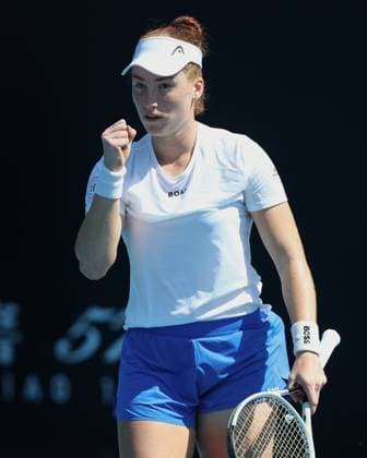 Ella Seidel makes a fist and cheers, cheers, joy, emotion, Australian Open 2025 Melbourne Park, Melbourne, Victoria, Australia Copyright: xJuergenxHasenkopfx