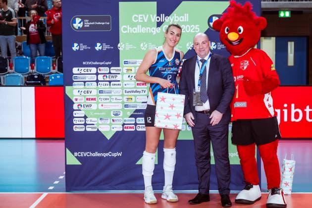 CEV Challenge Cup SC Potsdam C S M Targoviste 08 01 2025 CEV Challenge Cup SC Potsdam C S M Targoviste Ana Maleöevi 12 Copyright: xBEAUTIFULxSPORTS NicolxMarschallx
