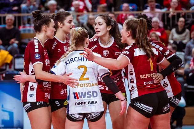 CEV Challenge Cup SC Potsdam C S M Targoviste 08 01 2025 CEV Challenge Cup SC Potsdam C S M Targoviste Andrea Tisma 18 Copyright: xBEAUTIFULxSPORTS NicolxMarschallx