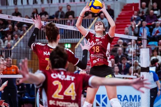 CEV Challenge Cup SC Potsdam C S M Targoviste 08 01 2025 CEV Challenge Cup SC Potsdam C S M Targoviste Andrea Tisma 18 Copyright: xBEAUTIFULxSPORTS NicolxMarschallx