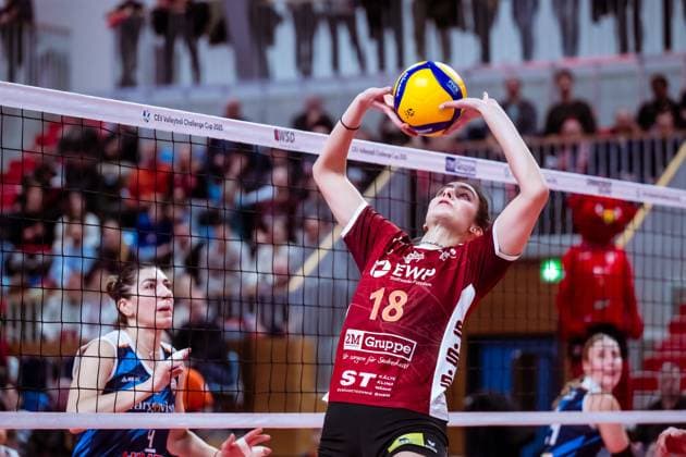 CEV Challenge Cup SC Potsdam C S M Targoviste 08 01 2025 CEV Challenge Cup SC Potsdam C S M Targoviste Andrea Tisma 18 Copyright: xBEAUTIFULxSPORTS NicolxMarschallx