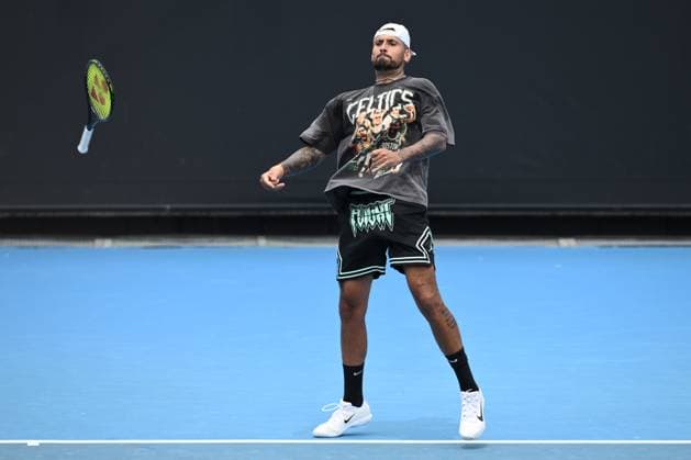 TENNIS AUSTRALIAN OPEN PRACTICE, Nick Kyrgios of Australia practices for the Australian Open at Melbourne Park in Melbourne, Wednesday, January 08, 2025. ( NO ARCHIVING, EDITORIAL USE ONLY, NO USE IN BOOKS WITHOUT CONSENT Melbourne Victoria Australia  Copyright: xJOELxCARRETTx 20250109110897841824
