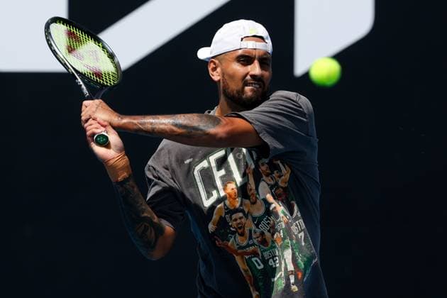 January 9, 2025: MELBOURNE, AUSTRALIA - JANUARY 09: Nick Kyrgios of Australia practices ahead of the 2025 Australian Open at Melbourne Park on January 9, 2025 in Melbourne, Australia. - ZUMAp121 20250109_zsp_p121_012 Copyright: xChrisxPutnamx