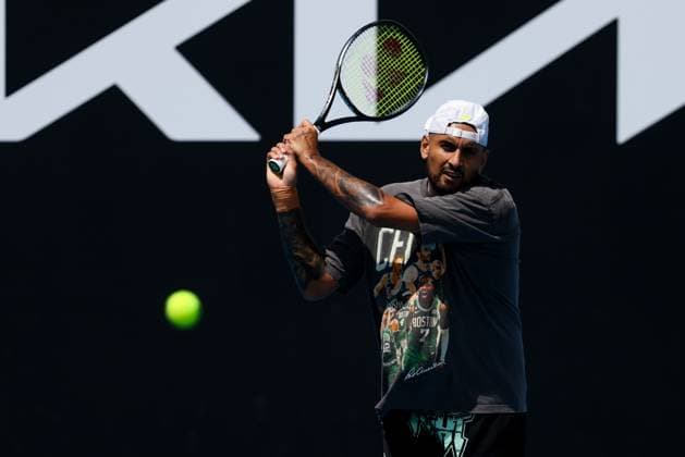 January 9, 2025: MELBOURNE, AUSTRALIA - JANUARY 09: Nick Kyrgios of Australia practices ahead of the 2025 Australian Open at Melbourne Park on January 9, 2025 in Melbourne, Australia. - ZUMAp121 20250109_zsp_p121_014 Copyright: xChrisxPutnamx