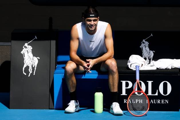 January 9, 2025: MELBOURNE, AUSTRALIA - JANUARY 09: Taylor Fritz of USA practices ahead of the 2025 Australian Open at Melbourne Park on January 9, 2025 in Melbourne, Australia. - ZUMAp121 20250109_zsp_p121_018 Copyright: xChrisxPutnamx