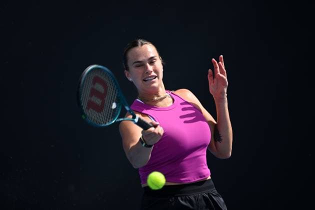 TENNIS AUSTRALIAN OPEN PRACTICE, Aryna Sabalenka of Belarus in action during a practice session during the Australian Open at Melbourne Park in Melbourne, Wednesday, January 08, 2025. ( NO ARCHIVING, EDITORIAL USE ONLY, NO USE IN BOOKS WITHOUT CONSENT Melbourne Victoria Australia  Copyright: xJAMESxROSSx 20250109165701260086