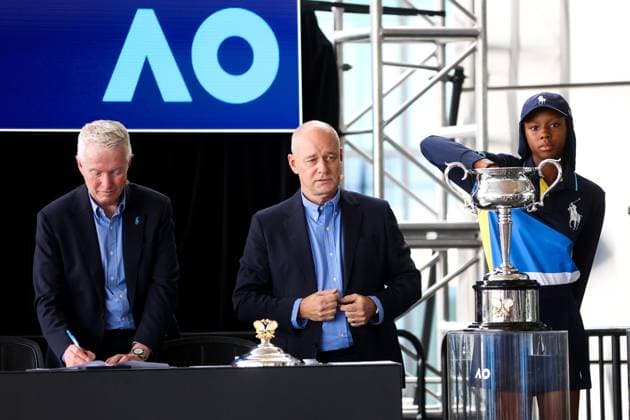 January 9, 2025: MELBOURNE, AUSTRALIA - JANUARY 09: The official tournament draw ahead of the 2025 Australian Open at Melbourne Park on January 9, 2025 in Melbourne, Australia. - ZUMAp121 20250109_zsp_p121_051 Copyright: xChrisxPutnamx
