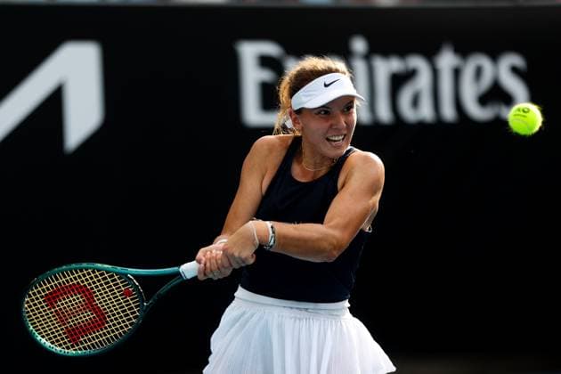 January 9, 2025: MELBOURNE, AUSTRALIA - JANUARY 09: Oksana Selekhmeteva of Russia reacts whilst playing Kimberly Birrell of Australia in final qualifying for the 2025 Australian Open at Melbourne Park on January 9, 2025 in Melbourne, Australia. - ZUMAp121 20250109_zsp_p121_062 Copyright: xChrisxPutnamx