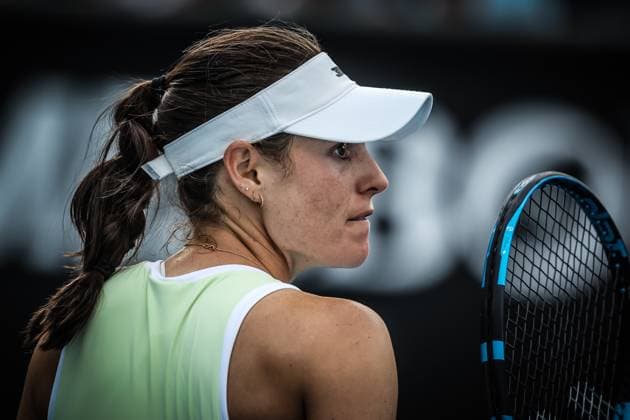 January 9, 2025: MELBOURNE, AUSTRALIA - JANUARY 09: Kimberly Birrell of Australia whilst playing Oksana Selekhmeteva of Russia in final qualifying for the 2025 Australian Open at Melbourne Park on January 9, 2025 in Melbourne, Australia. - ZUMAp121 20250109_zsp_p121_063 Copyright: xChrisxPutnamx