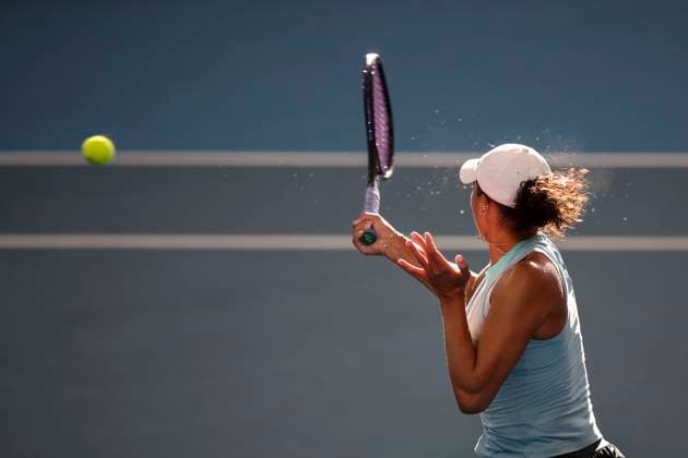 TENNIS ADELAIDE INTERNATIONAL, Madison Keys of the USA in her match against Daria Kasatkina during the Adelaide International at Memorial Drive Tennis Club in Adelaide, Thursday, January 09, 2025. ( NO ARCHIVING, EDITORIAL USE ONLY, NO USE IN BOOKS WITHOUT CONSENT ADELAIDE SOUTH AUSTRALIA AUSTRALIA  Copyright: xMATTxTURNERx 20250109197912806606