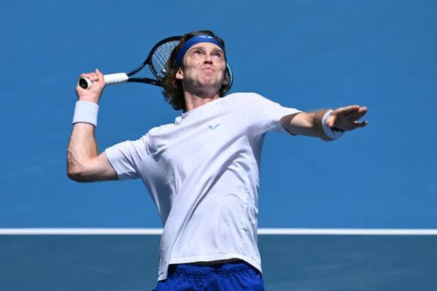 TENNIS AUSTRALIAN OPEN, Andrey Rublev of Russia during a practice session ahead of the Australian Open at Melbourne Park in Melbourne, Friday, January 10, 2025. ( NO ARCHIVING, EDITORIAL USE ONLY, NO USE IN BOOKS WITHOUT CONSENT Melbourne Victoria Australia  Copyright: xJOELxCARRETTx 20250110112977065041