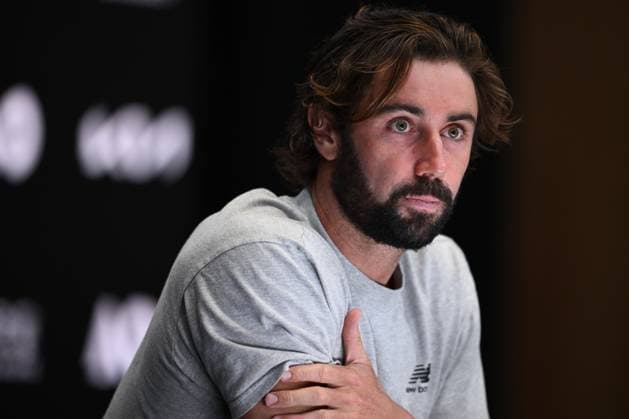 TENNIS AUSTRALIAN OPEN, Jordan Thompson of Australia during a press conference, PK, Pressekonferenz ahead of the Australian Open at Melbourne Park in Melbourne, Friday, January 10, 2025. ( NO ARCHIVING, EDITORIAL USE ONLY, NO USE IN BOOKS WITHOUT CONSENT Melbourne Victoria Australia  Copyright: xJOELxCARRETTx 20250110128036928277