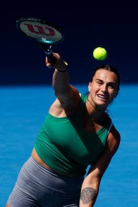 January 10, 2025: MELBOURNE, AUSTRALIA - JANUARY 10: Aryna Sabalenka during practice ahead of the 2025 Australian Open at Melbourne Park on January 10, 2025 in Melbourne, Australia. - ZUMAp121 20250110_zsp_p121_014 Copyright: xChrisxPutnamx