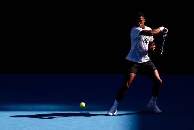 January 10, 2025: MELBOURNE, AUSTRALIA - JANUARY 10: Giovanni Mpetshi Perricard of France during practice ahead of the 2025 Australian Open at Melbourne Park on January 10, 2025 in Melbourne, Australia. - ZUMAp121 20250110_zsp_p121_021 Copyright: xChrisxPutnamx