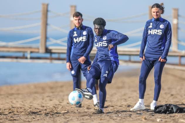 10 01 2025, Football, Season 2024 2025, 2 Liga, Training camp FC Schalke 04 in Belek Turkey, Zaid Amoussou Tchibara FC Schalke 04 Belek Turkey xRHR PHOTO TRx Copyright: RHR-FOTOx RHR-FOTO TR