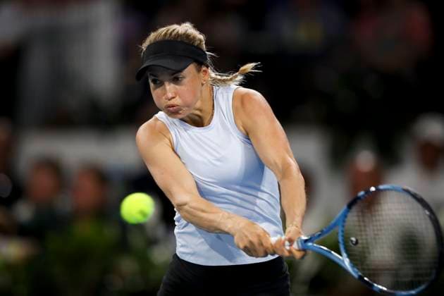 TENNIS ADELAIDE INTERNATIONAL, Yulia Putintseva of Kazakhstan in her match against Jessica Pegula of the USA during the Adelaide International at Memorial Drive Tennis Club in Adelaide, Friday, January 10, 2025. ( NO ARCHIVING, EDITORIAL USE ONLY, NO USE IN BOOKS WITHOUT CONSENT ADELAIDE SOUTH AUSTRALIA AUSTRALIA  Copyright: xMATTxTURNERx 20250110138320609568