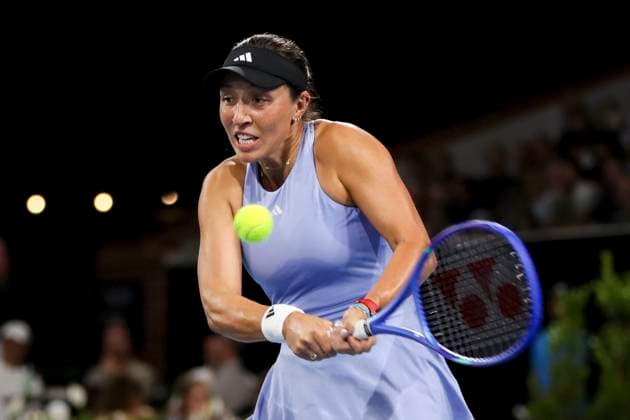 TENNIS ADELAIDE INTERNATIONAL, Jessica Pegula of the USA in her match against Yulia Putintseva of Kazakhstan during the Adelaide International at Memorial Drive Tennis Club in Adelaide, Friday, January 10, 2025. ( NO ARCHIVING, EDITORIAL USE ONLY, NO USE IN BOOKS WITHOUT CONSENT ADELAIDE SOUTH AUSTRALIA AUSTRALIA  Copyright: xMATTxTURNERx 20250110191670275251