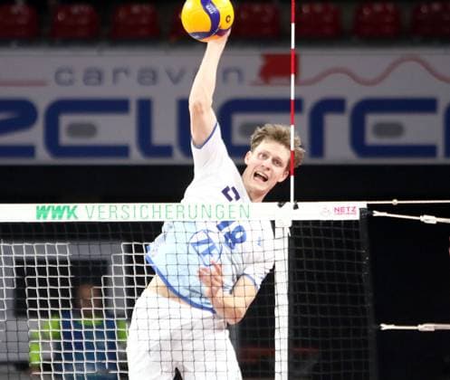 Simon TABERMANN UHRENHOLT (Friedrichshafen), He-Volleyballl, Bundesliga 2024 25 WWK Volleys Herrsching vs VfB Friedrichshafen, 10.01.25, BMW Park Copyright: WolfgangxFehrmann