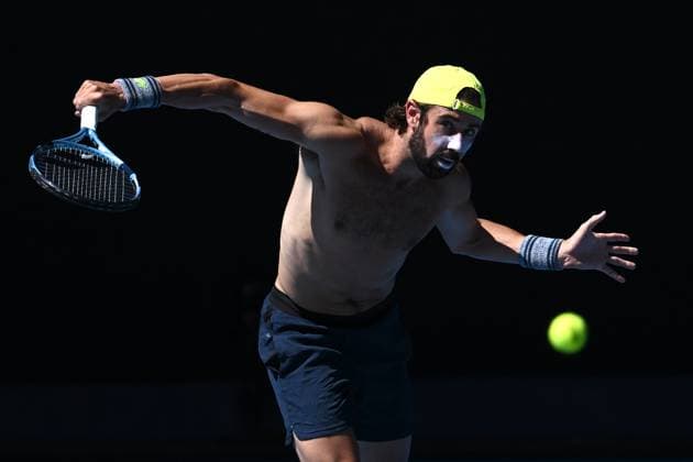 TENNIS AUSTRALIAN OPEN PRACTICE, Jordan Thompson of Australia during a practice session ahead of the Australian Open at Melbourne Park in Melbourne, Saturday, January 11, 2025. ( NO ARCHIVING, EDITORIAL USE ONLY, NO USE IN BOOKS WITHOUT CONSENT Melbourne Victoria Australia  Copyright: xJOELxCARRETTx 20250111152680809321