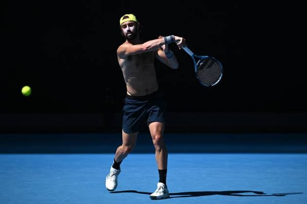 TENNIS AUSTRALIAN OPEN PRACTICE, Jordan Thompson of Australia during a practice session ahead of the Australian Open at Melbourne Park in Melbourne, Saturday, January 11, 2025. ( NO ARCHIVING, EDITORIAL USE ONLY, NO USE IN BOOKS WITHOUT CONSENT Melbourne Victoria Australia  Copyright: xJOELxCARRETTx 20250111196933665799