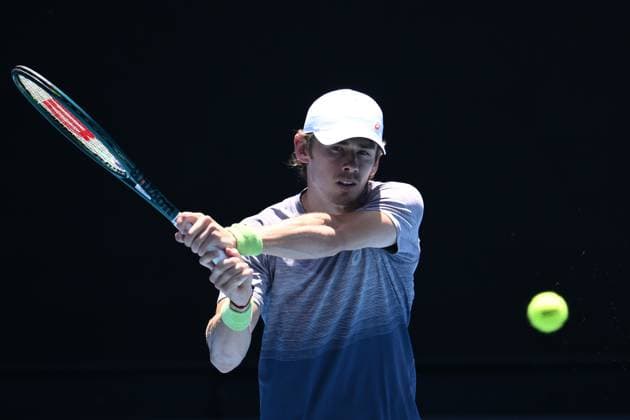 TENNIS AUSTRALIAN OPEN PRACTICE, Alex de Minaur of Australia during a practice session ahead of the Australian Open at Melbourne Park in Melbourne, Saturday, January 11, 2025. ( NO ARCHIVING, EDITORIAL USE ONLY, NO USE IN BOOKS WITHOUT CONSENT Melbourne Victoria Australia  Copyright: xJOELxCARRETTx 20250111132546156945
