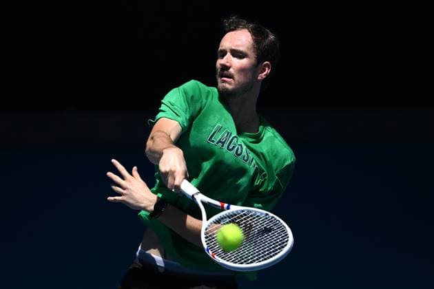 TENNIS AUSTRALIAN OPEN PRACTICE, Daniil Medvedev of Russia during a practice session ahead of the Australian Open at Melbourne Park in Melbourne, Saturday, January 11, 2025. ( NO ARCHIVING, EDITORIAL USE ONLY, NO USE IN BOOKS WITHOUT CONSENT Melbourne Victoria Australia  Copyright: xJOELxCARRETTx 20250111174086911719