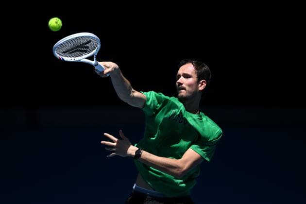 TENNIS AUSTRALIAN OPEN PRACTICE, Daniil Medvedev of Russia during a practice session ahead of the Australian Open at Melbourne Park in Melbourne, Saturday, January 11, 2025. ( NO ARCHIVING, EDITORIAL USE ONLY, NO USE IN BOOKS WITHOUT CONSENT Melbourne Victoria Australia  Copyright: xJOELxCARRETTx 20250111192864980087