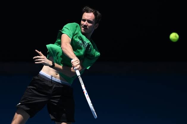 TENNIS AUSTRALIAN OPEN PRACTICE, Daniil Medvedev of Russia during a practice session ahead of the Australian Open at Melbourne Park in Melbourne, Saturday, January 11, 2025. ( NO ARCHIVING, EDITORIAL USE ONLY, NO USE IN BOOKS WITHOUT CONSENT Melbourne Victoria Australia  Copyright: xJOELxCARRETTx 20250111113962033436