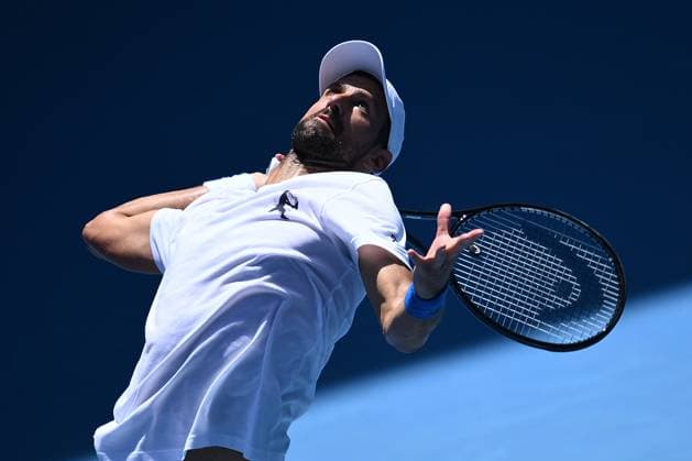 TENNIS AUSTRALIAN OPEN PRACTICE, Novak Djokovic of Serbia during a practice session ahead of the Australian Open at Melbourne Park in Melbourne, Saturday, January 11, 2025. ( NO ARCHIVING, EDITORIAL USE ONLY, NO USE IN BOOKS WITHOUT CONSENT Melbourne Victoria Australia  Copyright: xJOELxCARRETTx 20250111192446671410