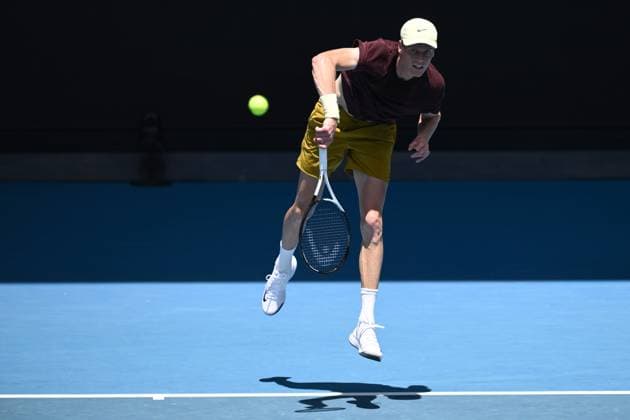TENNIS AUSTRALIAN OPEN PRACTICE, Jannik Sinner of Italy during a practice session ahead of the Australian Open at Melbourne Park in Melbourne, Saturday, January 11, 2025. ( NO ARCHIVING, EDITORIAL USE ONLY, NO USE IN BOOKS WITHOUT CONSENT Melbourne Victoria Australia  Copyright: xJOELxCARRETTx 20250111161686830495