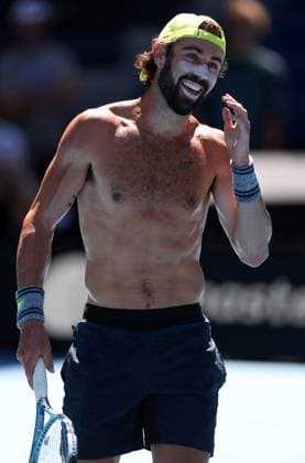 Jordan Thompson of Australia practices shirtless Australian Open, Saturday Previews, Tennis, Melbourne Park, Melbourne, Australia - 11 Jan 2025  Copyright: xEllaxLing Shutterstockx 15095107al