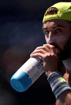 Jordan Thompson of Australia practices shirtless Australian Open, Saturday Previews, Tennis, Melbourne Park, Melbourne, Australia - 11 Jan 2025  Copyright: xEllaxLing Shutterstockx 15095107ai