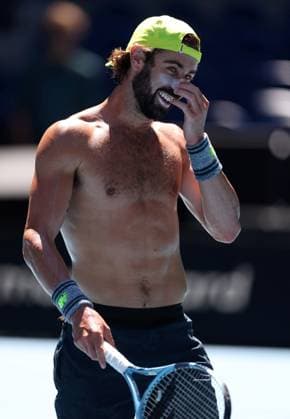 Jordan Thompson of Australia practices shirtless Australian Open, Saturday Previews, Tennis, Melbourne Park, Melbourne, Australia - 11 Jan 2025  Copyright: xEllaxLing Shutterstockx 15095107aj