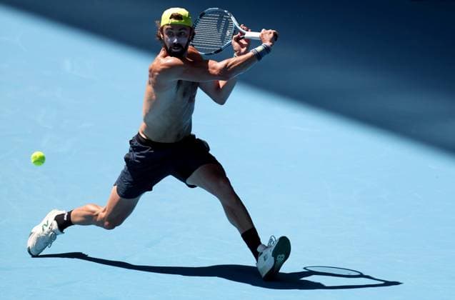 Jordan Thompson of Australia practices shirtless Australian Open, Saturday Previews, Tennis, Melbourne Park, Melbourne, Australia - 11 Jan 2025  Copyright: xEllaxLing Shutterstockx 15095107ae