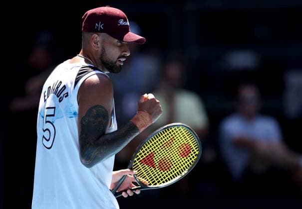Nick Kyrgios of Australia celebrates Australian Open, Saturday Previews, Tennis, Melbourne Park, Melbourne, Australia - 11 Jan 2025  Copyright: xEllaxLing Shutterstockx 15095107af