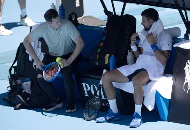 Andy Murray and Novak Djokovic during practice Australian Open, Saturday Previews, Tennis, Melbourne Park, Melbourne, Australia - 11 Jan 2025  Copyright: xEllaxLing Shutterstockx 15095107u