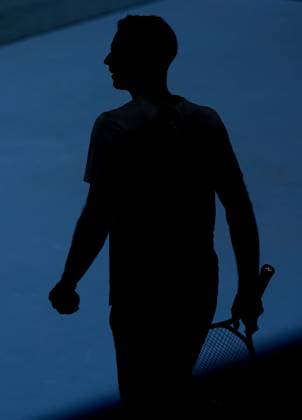 Silhouette of Andy Murray during practice Australian Open, Saturday Previews, Tennis, Melbourne Park, Melbourne, Australia - 11 Jan 2025  Copyright: xEllaxLing Shutterstockx 15095107k