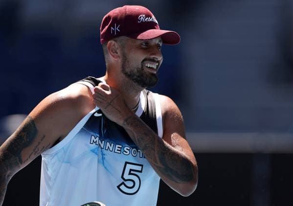 Nick Kyrgios of Australia smiles during practice Australian Open, Saturday Previews, Tennis, Melbourne Park, Melbourne, Australia - 11 Jan 2025  Copyright: xEllaxLing Shutterstockx 15095107bf