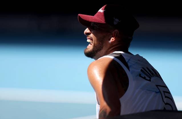 Nick Kyrgios of Australia smiles during practice Australian Open, Saturday Previews, Tennis, Melbourne Park, Melbourne, Australia - 11 Jan 2025  Copyright: xEllaxLing Shutterstockx 15095107bc