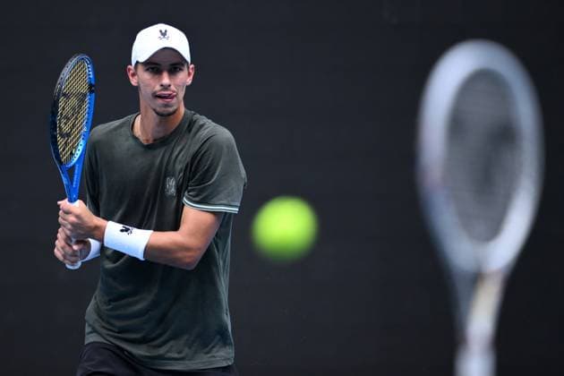 TENNIS AUSTRALIAN OPEN PRACTICE, Alexei Popyrin of Australia during a practice session ahead of the Australian Open at Melbourne Park in Melbourne, Saturday, January 11, 2025. ( NO ARCHIVING, EDITORIAL USE ONLY, NO USE IN BOOKS WITHOUT CONSENT Melbourne Victoria Australia  Copyright: xJOELxCARRETTx 20250111180776290826