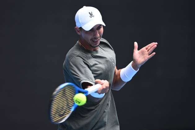 TENNIS AUSTRALIAN OPEN PRACTICE, Alexei Popyrin of Australia during a practice session ahead of the Australian Open at Melbourne Park in Melbourne, Saturday, January 11, 2025. ( NO ARCHIVING, EDITORIAL USE ONLY, NO USE IN BOOKS WITHOUT CONSENT Melbourne Victoria Australia  Copyright: xJOELxCARRETTx 20250111184706001721