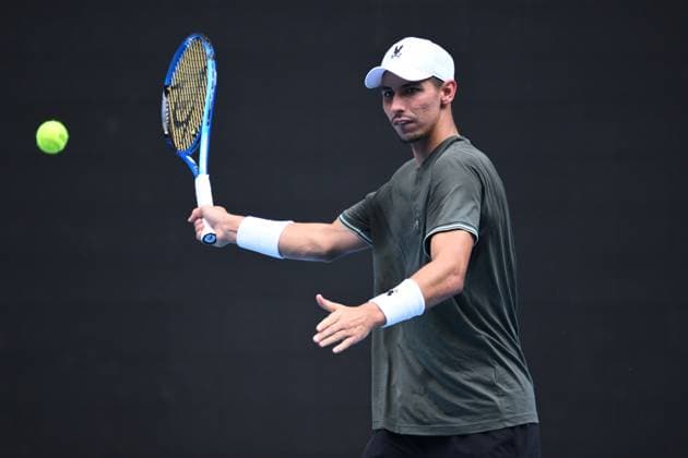 TENNIS AUSTRALIAN OPEN PRACTICE, Alexei Popyrin of Australia during a practice session ahead of the Australian Open at Melbourne Park in Melbourne, Saturday, January 11, 2025. ( NO ARCHIVING, EDITORIAL USE ONLY, NO USE IN BOOKS WITHOUT CONSENT Melbourne Victoria Australia  Copyright: xJOELxCARRETTx 20250111186340136144