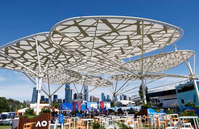 (250111) -- MELBOURNE, Jan. 11, 2025 -- People rest in the dining area at Melbourne Park in Melbourne, Australia, Jan. 11, 2025. The main draw of the 2025 Australian Open runs from Jan. 12 to 26. ) (SP)AUSTRALIA-MELBOURNE-AUSTRALIAN OPEN MaxPing 