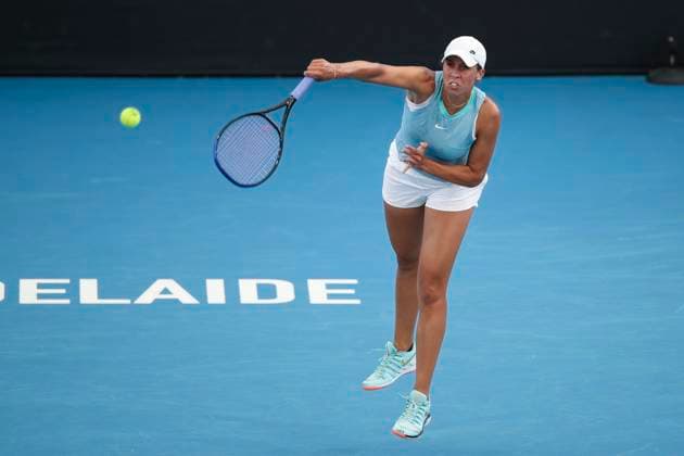 TENNIS ADELAIDE INTERNATIONAL, Madison Keys of the USA in the Women?s Final match against Jessica Pegula of the USA during the Adelaide International at Memorial Drive Tennis Club in Adelaide, Saturday, January 11, 2025. ( NO ARCHIVING, EDITORIAL USE ONLY, NO USE IN BOOKS WITHOUT CONSENT ADELAIDE SOUTH AUSTRALIA AUSTRALIA  Copyright: xMATTxTURNERx 20250111184271705748