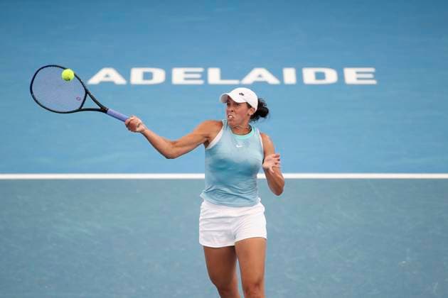 TENNIS ADELAIDE INTERNATIONAL, Madison Keys of the USA in the Women?s Final match against Jessica Pegula of the USA during the Adelaide International at Memorial Drive Tennis Club in Adelaide, Saturday, January 11, 2025. ( NO ARCHIVING, EDITORIAL USE ONLY, NO USE IN BOOKS WITHOUT CONSENT ADELAIDE SOUTH AUSTRALIA AUSTRALIA  Copyright: xMATTxTURNERx 20250111199531097311