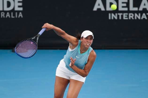 TENNIS ADELAIDE INTERNATIONAL, Madison Keys of the USA in the Women?s Final match against Jessica Pegula of the USA during the Adelaide International at Memorial Drive Tennis Club in Adelaide, Saturday, January 11, 2025. ( NO ARCHIVING, EDITORIAL USE ONLY, NO USE IN BOOKS WITHOUT CONSENT ADELAIDE SOUTH AUSTRALIA AUSTRALIA  Copyright: xMATTxTURNERx 20250111123330312435