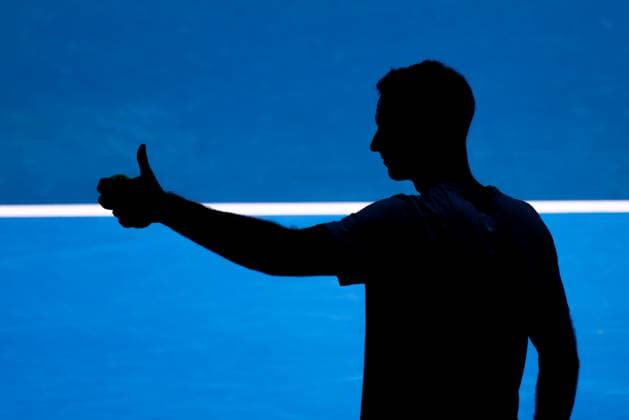 January 11, 2025: MELBOURNE, AUSTRALIA - JANUARY 11: Andy Murray of Great Britain signals to fans during practice ahead of the 2025 Australian Open at Melbourne Park on January 11, 2025 in Melbourne, Australia. - ZUMAp121 20250111_zsp_p121_006 Copyright: xChrisxPutnamx